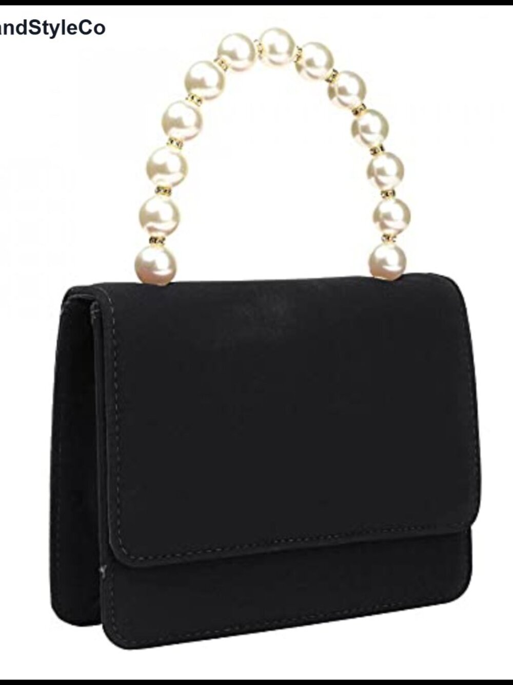 Velvet Evening Clutch Crossbody Bag Pearl Top Handle Detachable Chain